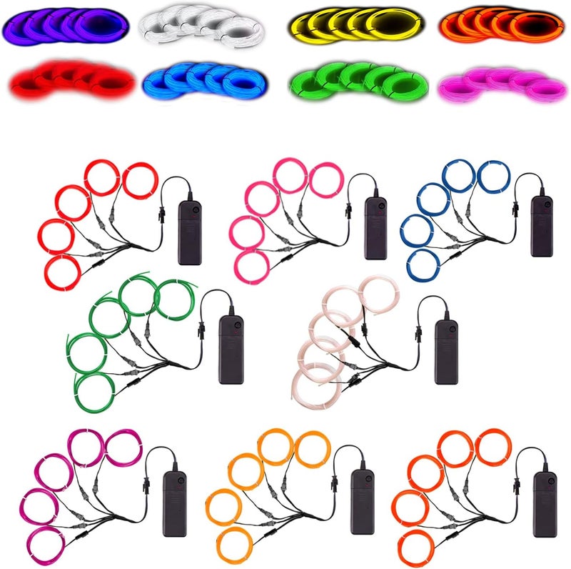 TiTiToo 8 pasks 5-in-1 Meter El Wire,Illuminated Decorative Wire, Suitable for Birthday Parties, Thanksgiving, and Other Occasions - Image 1